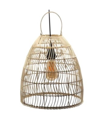 By SIGRIS Lámpara Techo Beige de Rattan 34*33*33cm Lámpara de Techo