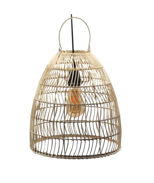 By SIGRIS Lámpara Techo Beige de Rattan 34*33*33cm Lámpara de Techo