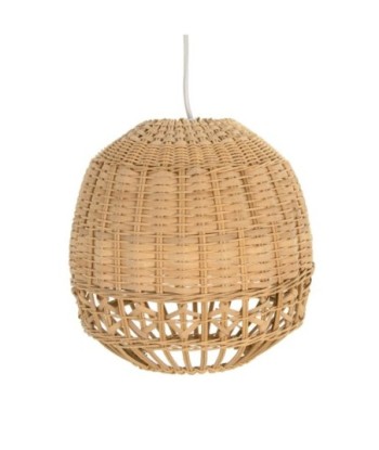 By SIGRIS Lámpara Techo Beige de Rattan 26*26*26cm Lámpara de Techo