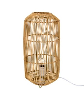 By SIGRIS Lámpara Sobremesa Beige de Rattan 39*19*19cm Lámpara de Sobremesa