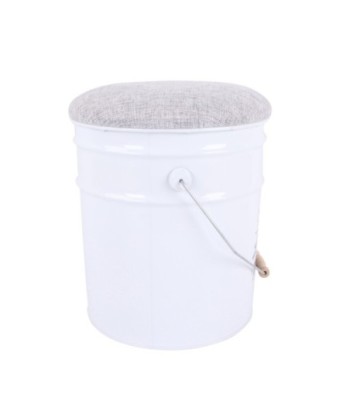 By SIGRIS Taburete Blanco de Metal 40*30*30cm