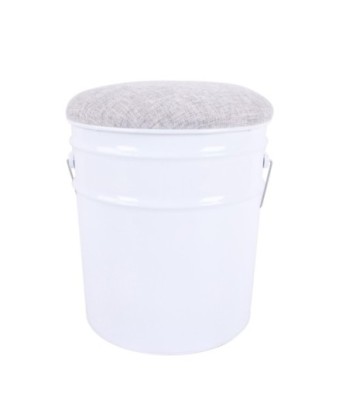 By SIGRIS Taburete Blanco de Metal 40*30*30cm