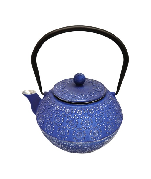 By SIGRIS Tetera Azul de Hierro Colado 12*15*17cm