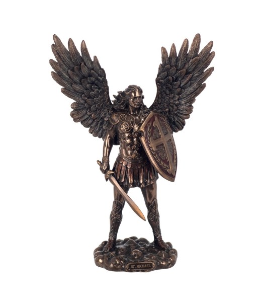 By SIGRIS Figura San Miguel Arcángel Crudo de Resina 28*9*20cm Figura
