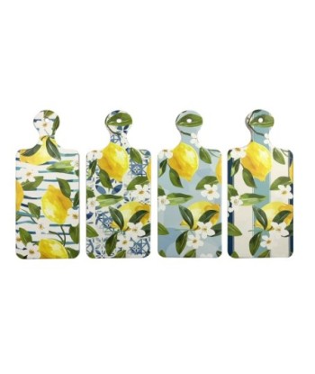Tabla Cortar Limones 4 Divisiones, Perfecta para Cocina, Regalos Originales, Cerámica Amarilla, Ideal para Servir