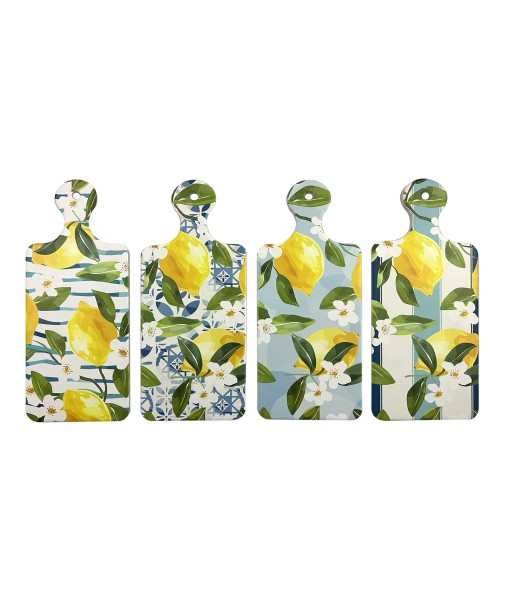 Tabla Cortar Limones 4 Divisiones, Perfecta para Cocina, Regalos Originales, Cerámica Amarilla, Ideal para Servir