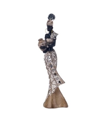 By SIGRIS Figura Africana Negro de Resina 29*5*8cm Figura de Africana