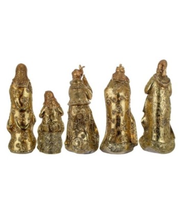 By SIGRIS Nacimiento Jesús 5 Unidades Dorado de Resina 31*7*11cm Set de 5 Unidades Nacimiento