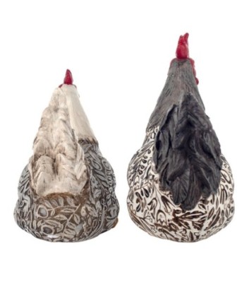 By SIGRIS Figura Gallina 2 Unidades Multicolor de Resina 18*11*21cm Set de 2 Unidades Figura de Animal