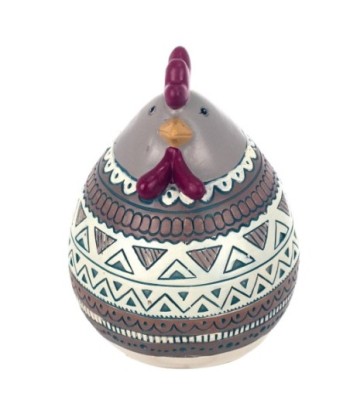 By SIGRIS Figura Gallina Gris de Resina 16*12*13cm Figura de Animal