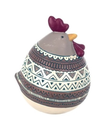 By SIGRIS Figura Gallina Gris de Resina 22*16*15cm Figura de Animal