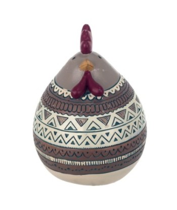 By SIGRIS Figura Gallina Gris de Resina 22*16*15cm Figura de Animal
