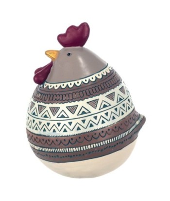 By SIGRIS Figura Gallina Gris de Resina 22*16*15cm Figura de Animal