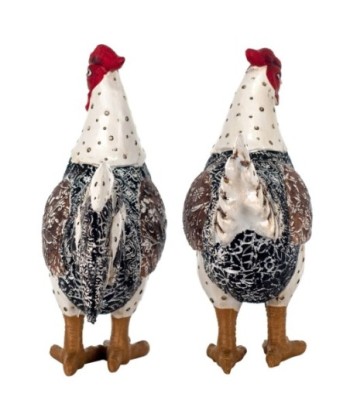 By SIGRIS Figura Gallina 2 Unidades Negro de Resina 20*8*17cm Set de 2 Unidades Figura de Animal