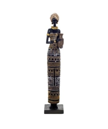By SIGRIS Figura de Africana Negro de Resina 56*10*12cm