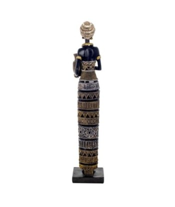 By SIGRIS Figura de Africana Negro de Resina 56*10*12cm