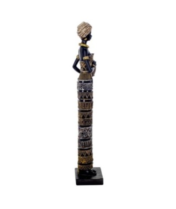 By SIGRIS Figura de Africana Negro de Resina 56*10*12cm