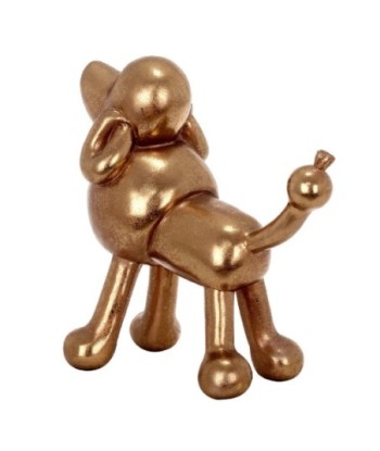 By SIGRIS Figura de Perro Dorado de Resina 22*11*22cm