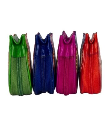By SIGRIS Monedero Multicolor de Piel 9*3*9cm Set de 4 Unidades Monedero búho