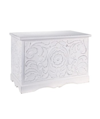 By SIGRIS Baúl Almacenamiento Blanco de Madera 48*40*75cm Baúl