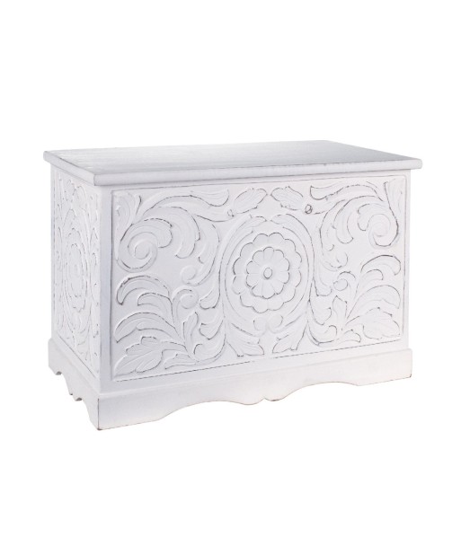 By SIGRIS Baúl Almacenamiento Blanco de Madera 48*40*75cm Baúl