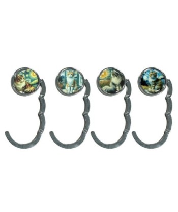 Colgador de bolso con diseño de gato, soporte multifuncional para accesorios, regalo ideal, 4 ganchos para organización