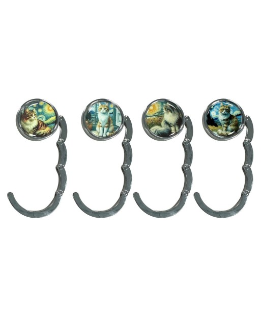 Colgador de bolso con diseño de gato, soporte multifuncional para accesorios, regalo ideal, 4 ganchos para organización