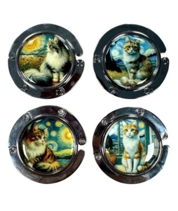 Colgador de bolso con diseño de gato, soporte multifuncional para accesorios, regalo ideal, 4 ganchos para organización