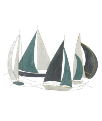 Adorno Pared Barcos Veleros Nauticos para Decoración Marinera, Aplique Metal Ideal para Hogar y Oficina