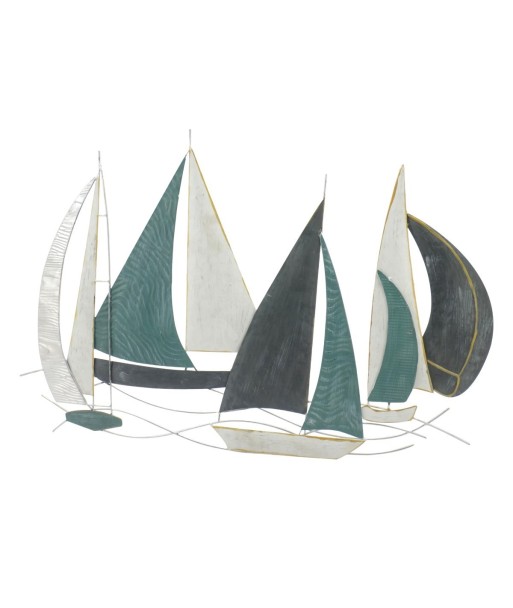 Adorno Pared Barcos Veleros Nauticos para Decoración Marinera, Aplique Metal Ideal para Hogar y Oficina