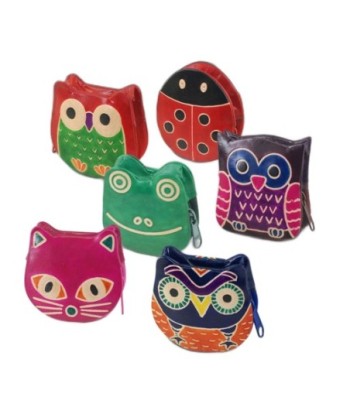 By SIGRIS Monederos Piel Animales Variados Incluye 6 Unidades Regalo Complementos Colección India Signes Grimalt