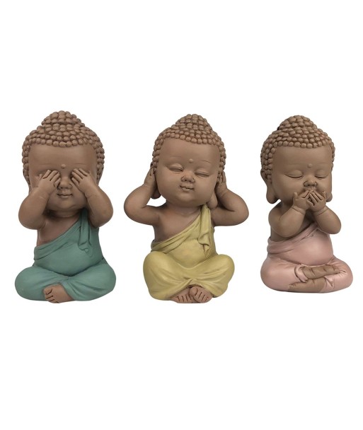 Signes Grimalt By Sigris - Figuras Decorativas | Budas Decorativos - Figuras de Budas, Pack de 3 - 10x5x5 cm