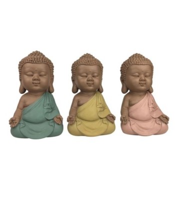 Signes Grimalt By Sigris - Figuras Decorativas | Budas Decorativos - Figuras de Budas Meditando, Pack de 3 - 13x6,5x8