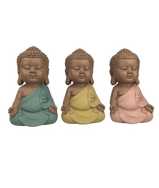 Signes Grimalt By Sigris - Figuras Decorativas | Budas Decorativos - Figuras de Budas Meditando, Pack de 3 - 13x6,5x8