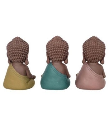 Signes Grimalt By Sigris - Figuras Decorativas | Budas Decorativos - Figuras de Budas Meditando, Pack de 3 - 13x6,5x8