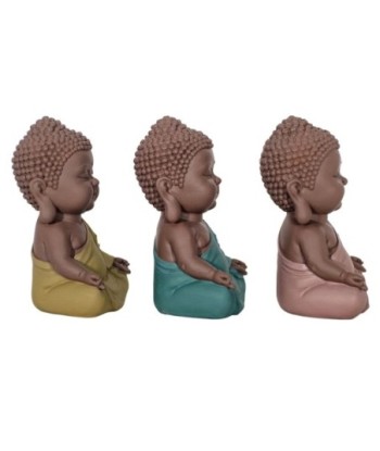 Signes Grimalt By Sigris - Figuras Decorativas | Budas Decorativos - Figuras de Budas Meditando, Pack de 3 - 13x6,5x8