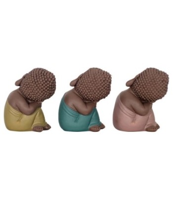 Signes Grimalt By Sigris - Figuras Decorativas | Budas Decorativos - Figuras de Budas, Pack de 3 - 11x8,5x8 cm