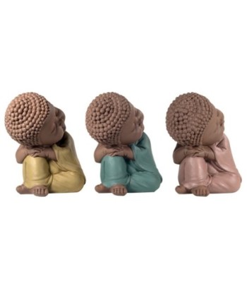 Signes Grimalt By Sigris - Figuras Decorativas | Budas Decorativos - Figuras de Budas, Pack de 3 - 11x8,5x8 cm