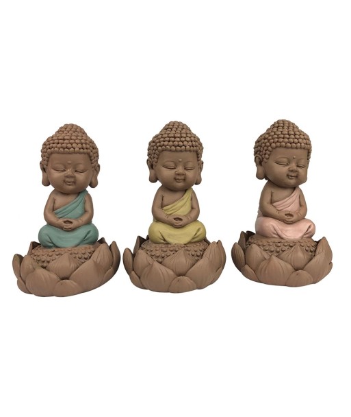 Signes Grimalt By Sigris - Figuras Decorativas | Budas Decorativos - Figuras de Budas Meditando, Pack de 3 - 9x6x6