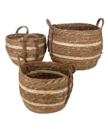 Signes Grimalt By Sigris - Cestas Mimbre | Cestos Mimbre Decoracion - Pack de 3 Cestas, 26x26x34 cm