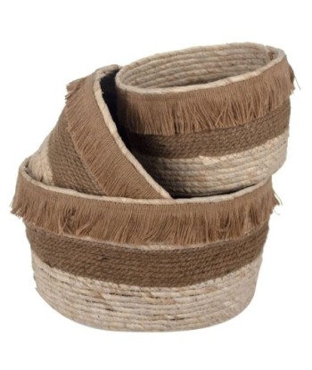 Signes Grimalt By Sigris - Cestas Mimbre | Cestos Mimbre Decoracion - Pack de 3 Cestas, 21x30x35 cm