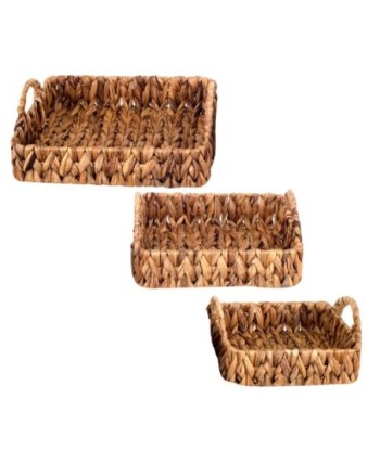 Signes Grimalt By Sigris - Bandejas de Mimbre | Cestas de Mimbre Decoracion - Pack de 3, 6x30x30 cm