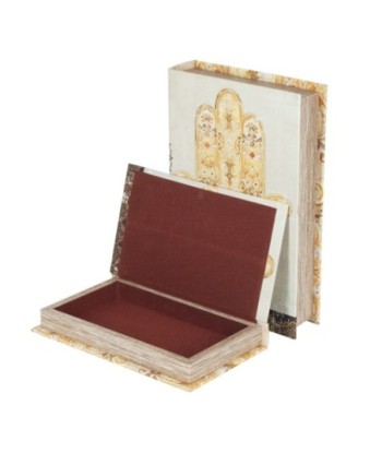 By Sigris - Libros Decorativos | Caja Libro de Madera - Pack de 2, Diseño Mano de Fátima  Decor And Go