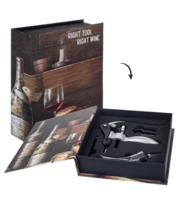 Signes Grimalt By Sigris - Libros Decorativos | Caja Libro de Madera con Pack para Vino, Diseño Vino