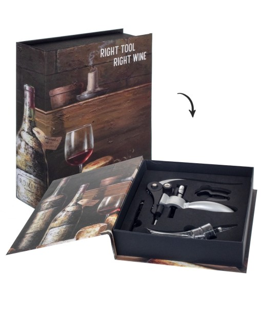 Signes Grimalt By Sigris - Libros Decorativos | Caja Libro de Madera con Pack para Vino, Diseño Vino