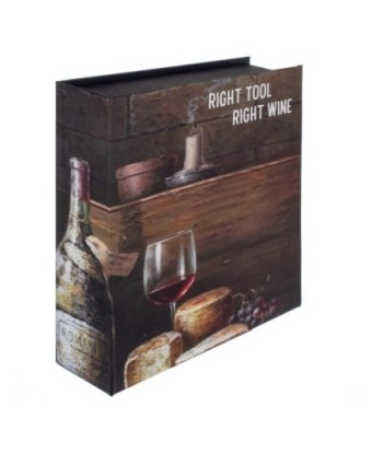 Signes Grimalt By Sigris - Libros Decorativos | Caja Libro de Madera con Pack para Vino, Diseño Vino