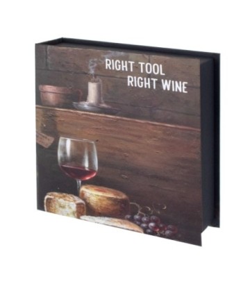 Signes Grimalt By Sigris - Libros Decorativos | Caja Libro de Madera con Pack para Vino, Diseño Vino