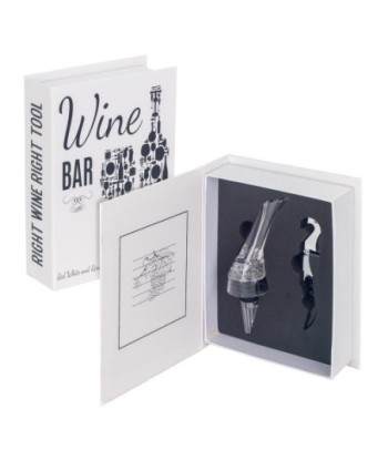 Signes Grimalt By Sigris - Libros Decorativos | Caja Libro de Madera con Pack para Vino, Diseño Vino, 5x14,5x20