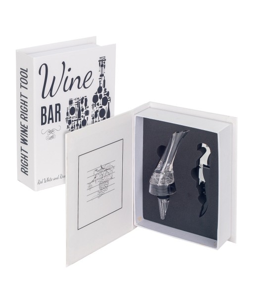 Signes Grimalt By Sigris - Libros Decorativos | Caja Libro de Madera con Pack para Vino, Diseño Vino, 5x14,5x20