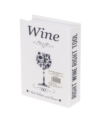 Signes Grimalt By Sigris - Libros Decorativos | Caja Libro de Madera con Pack para Vino, Diseño Vino, 5x14,5x20